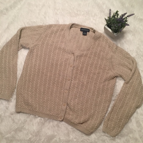Ann Taylor button up linen/cotton cardigan sweater - Picture 1 of 4